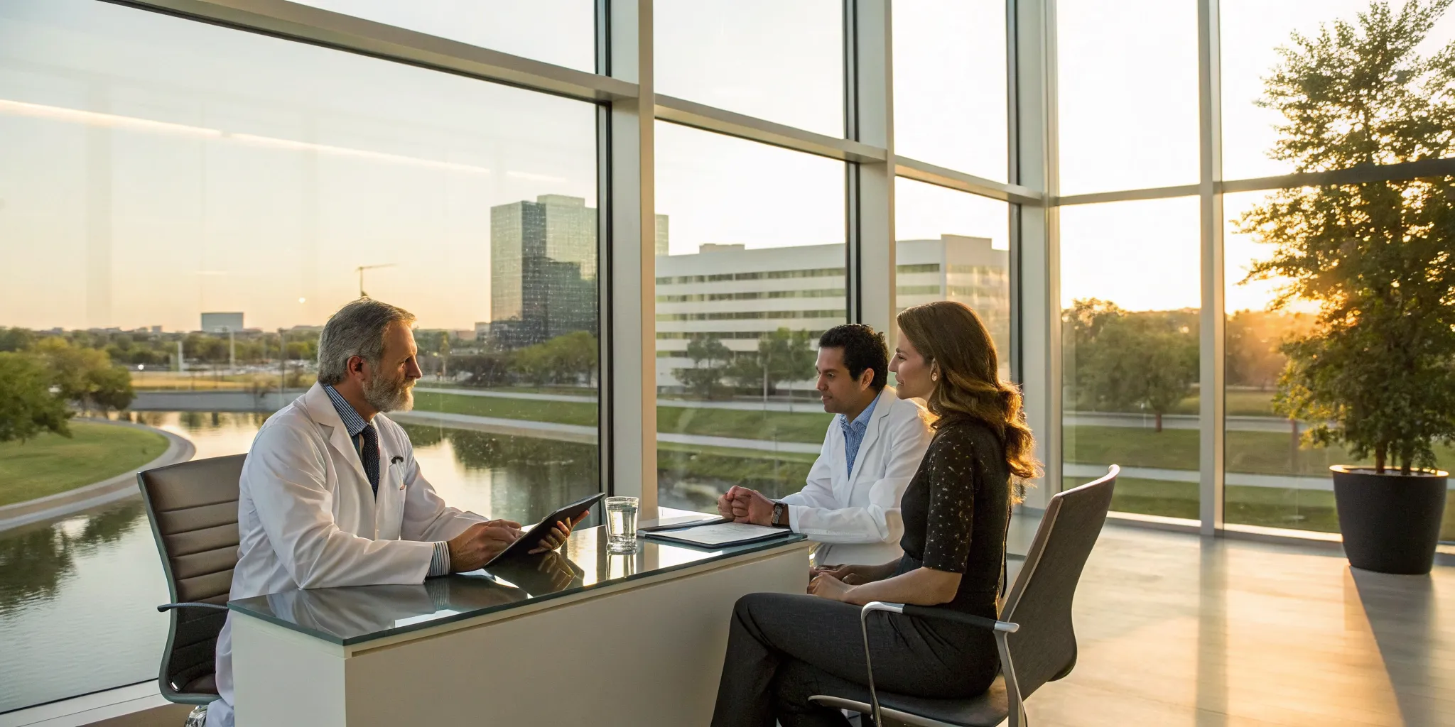 A patient discusses treatment options at an anti aging clinic in Irving.