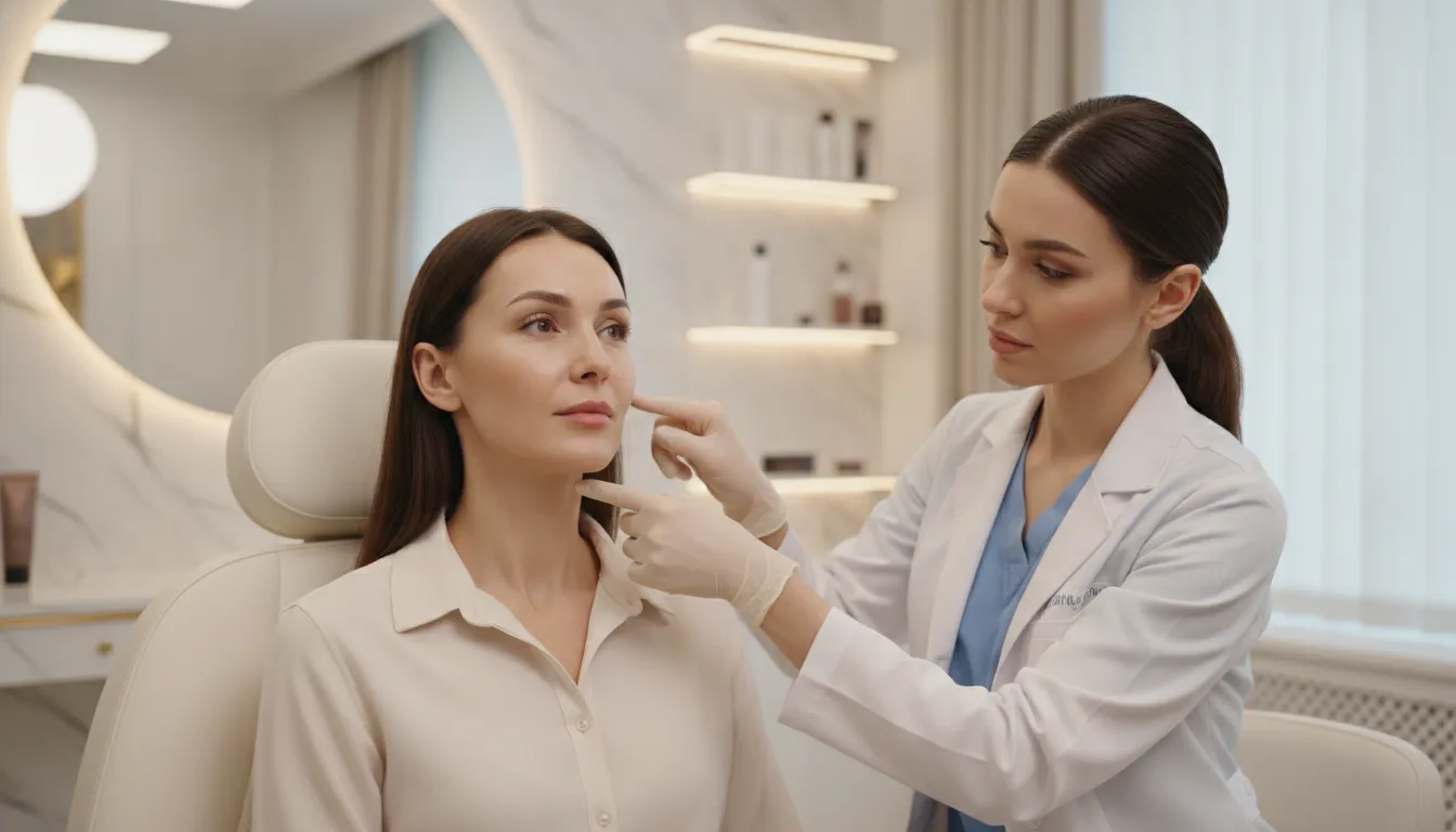 A professional aesthetic consultation for facial balancing with fillers in Dallas
