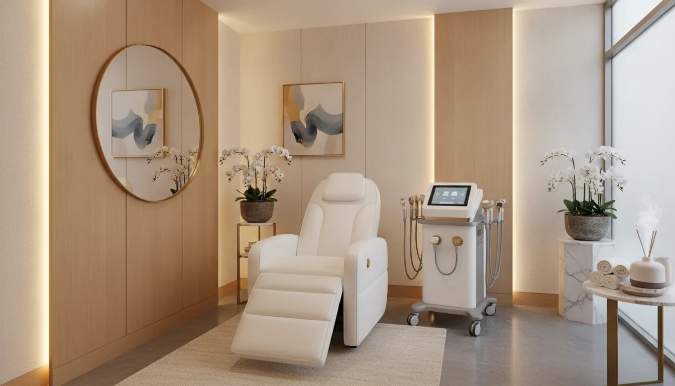 Elegant treatment room for Matrix Pro RF skin tightening Dallas