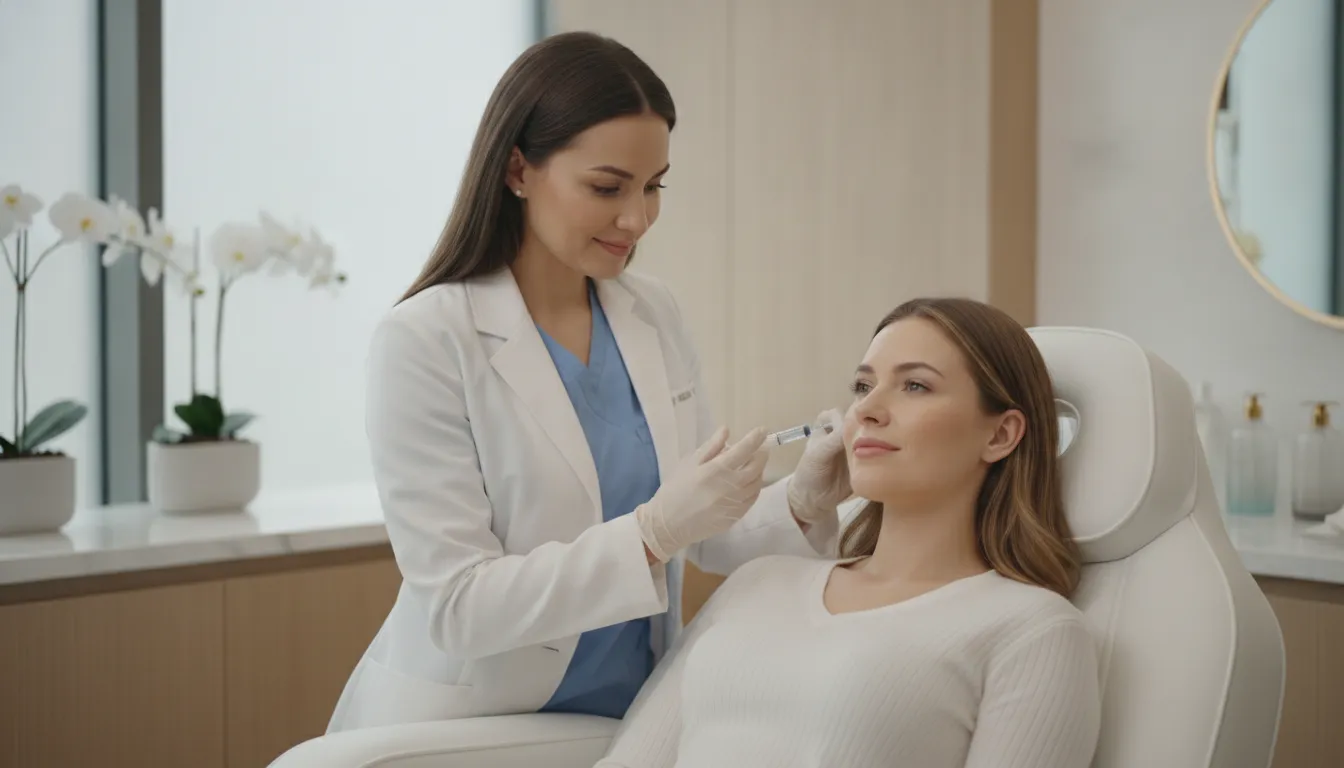 Woman receiving a Dysport injection treatment at a luxurious medspa