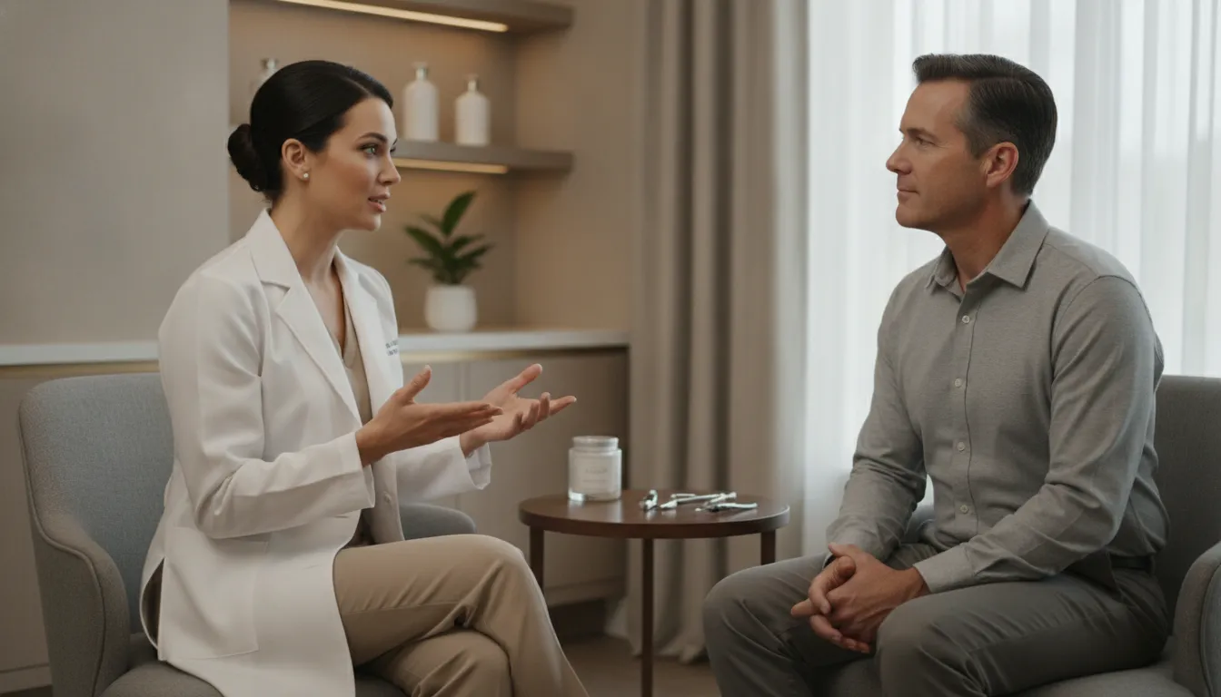 Patient discussing personalized neurotoxin options with a medical provider in a luxury medspa